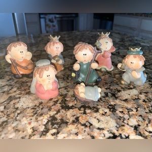 Miniature clay Nativity set